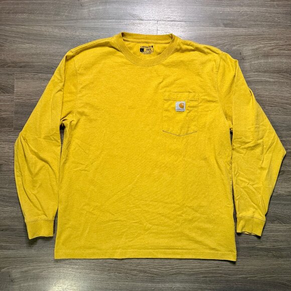 Carhartt Men's Long Sleeve Pocket Shirt - Yellow - Picture 1 of 6
